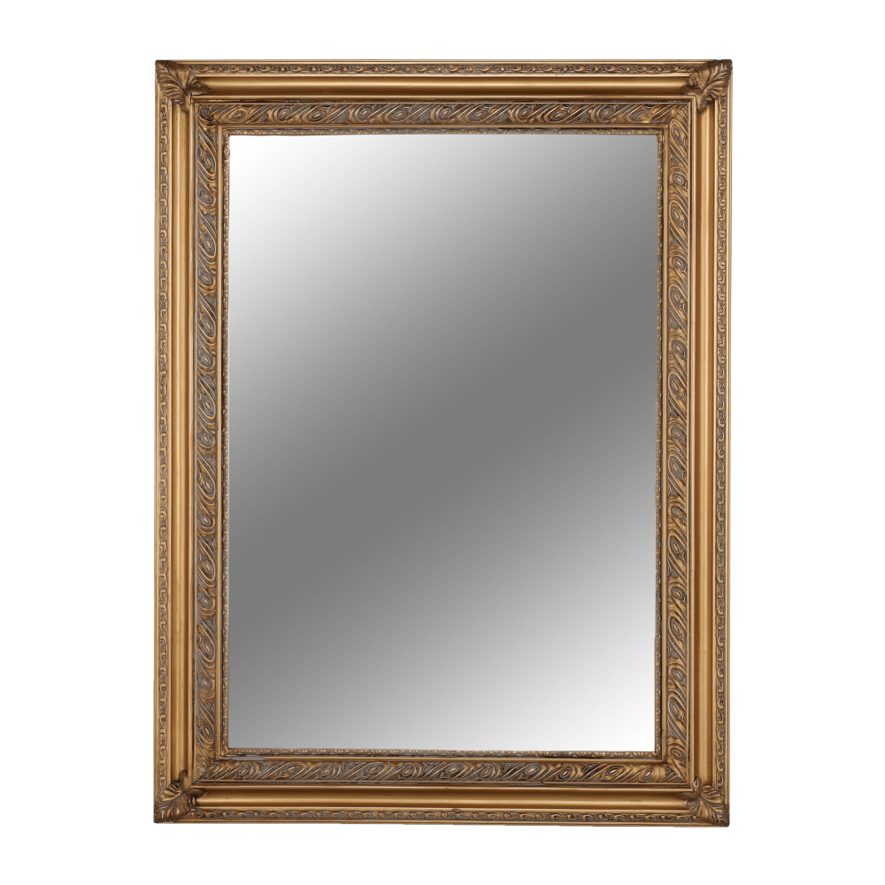 Levně Zrcadlo, dřevěný rám, zlatá, MALKIA TYP 15
