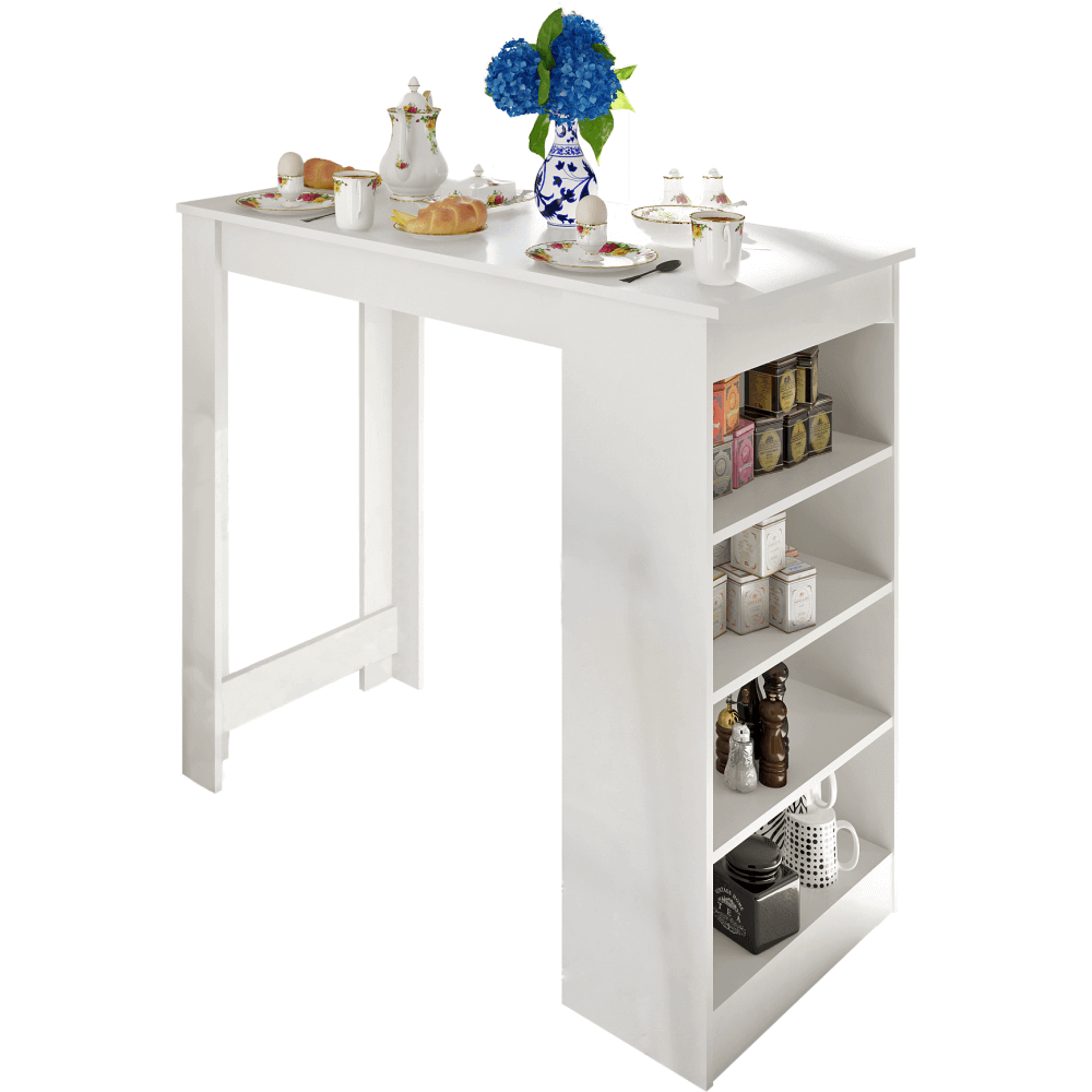 Barový stůl, bílá, 117x57 cm, Austen | Nábytek a dekorace > Jídelna > Barové Stolky
