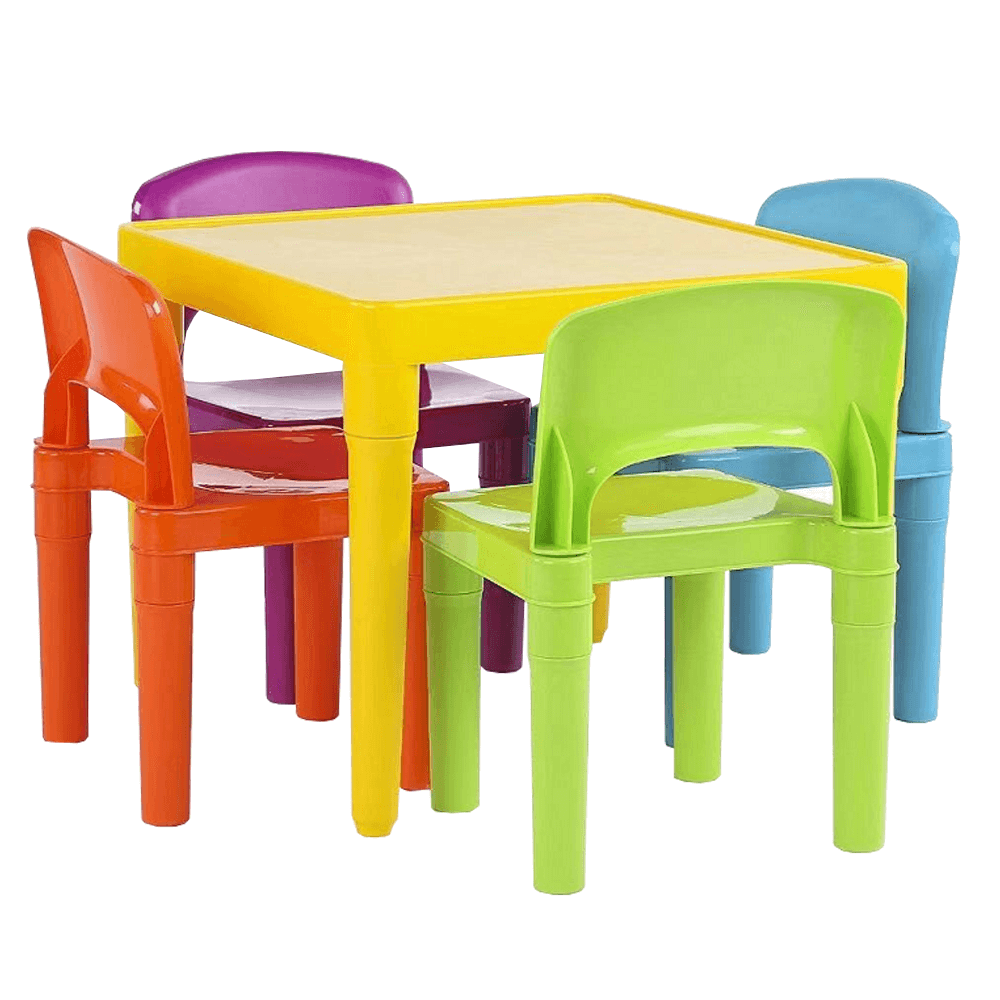 Dětský set 1+4, vícebarevný, ZILBO | Nábytek a dekorace > Dětský pokoj > Dětské stolky