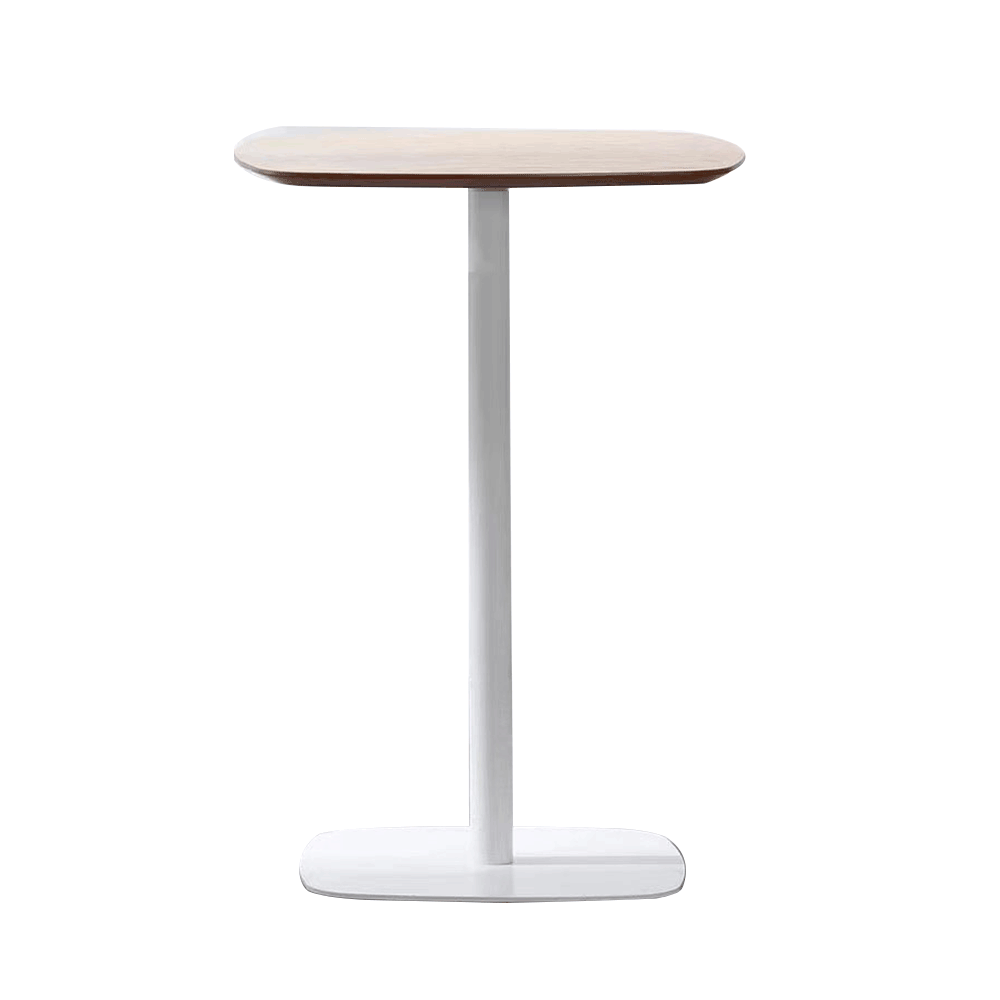Barový stůl, dub / bílá, MDF / kov, průměr 60 cm, HARLOV | Nábytek a dekorace > Jídelna > Barové Stolky