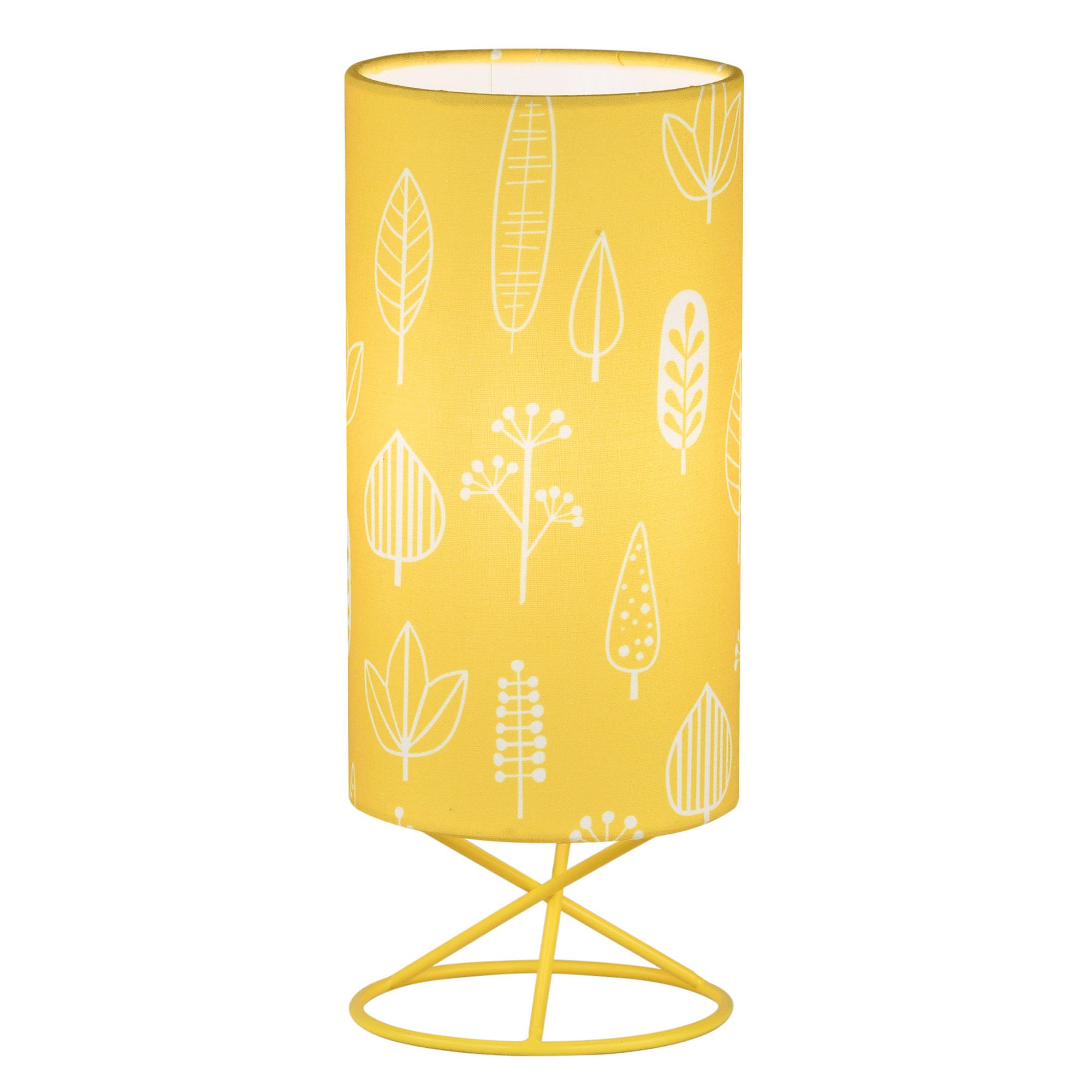 Levně Stolní lampa, kov/žluté textilní stínítko, AVAM