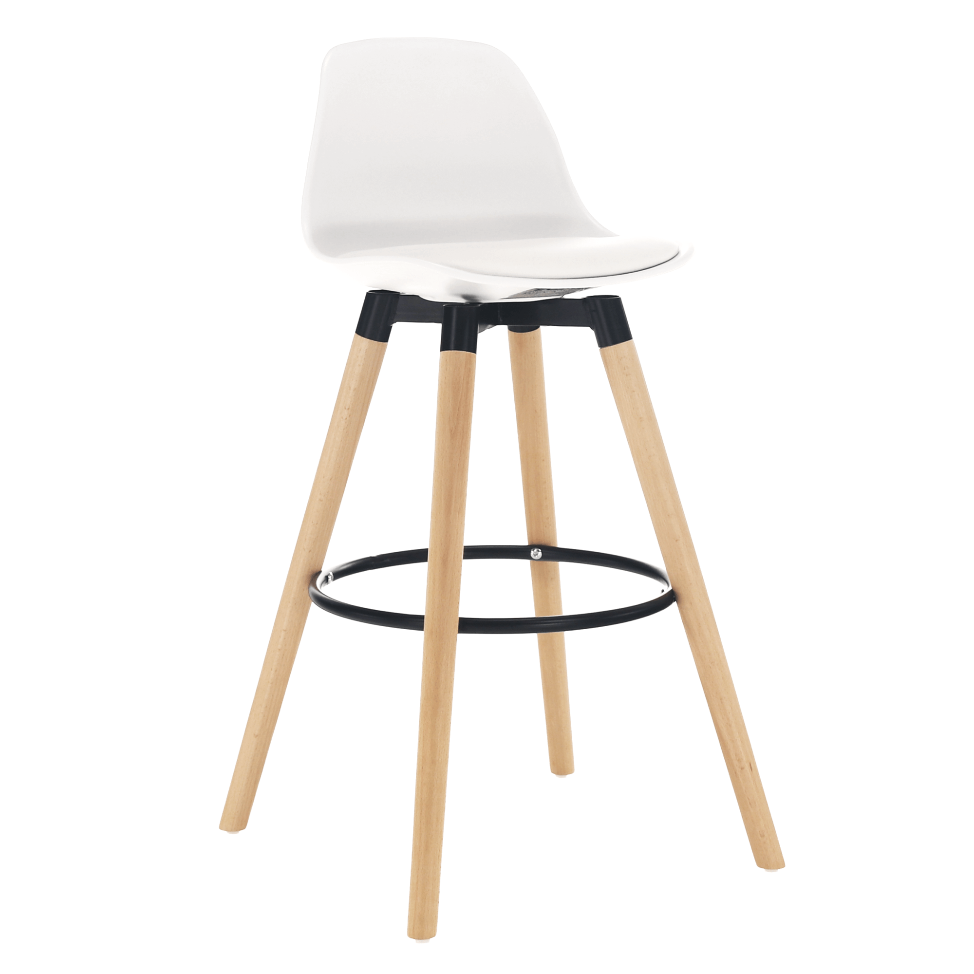 Barová židle, bílá / buk, EVANS | Nábytek a dekorace > Jídelna > Barové židle a stoličky > Barové židle