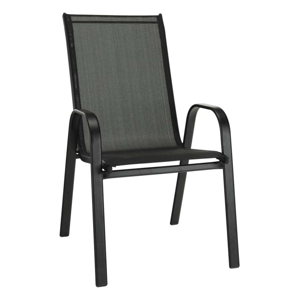 Židle, stohovatelná, tmavě šedá/černá, ALDERA | Nábytek a dekorace > Zahrada > Zahradní židle
