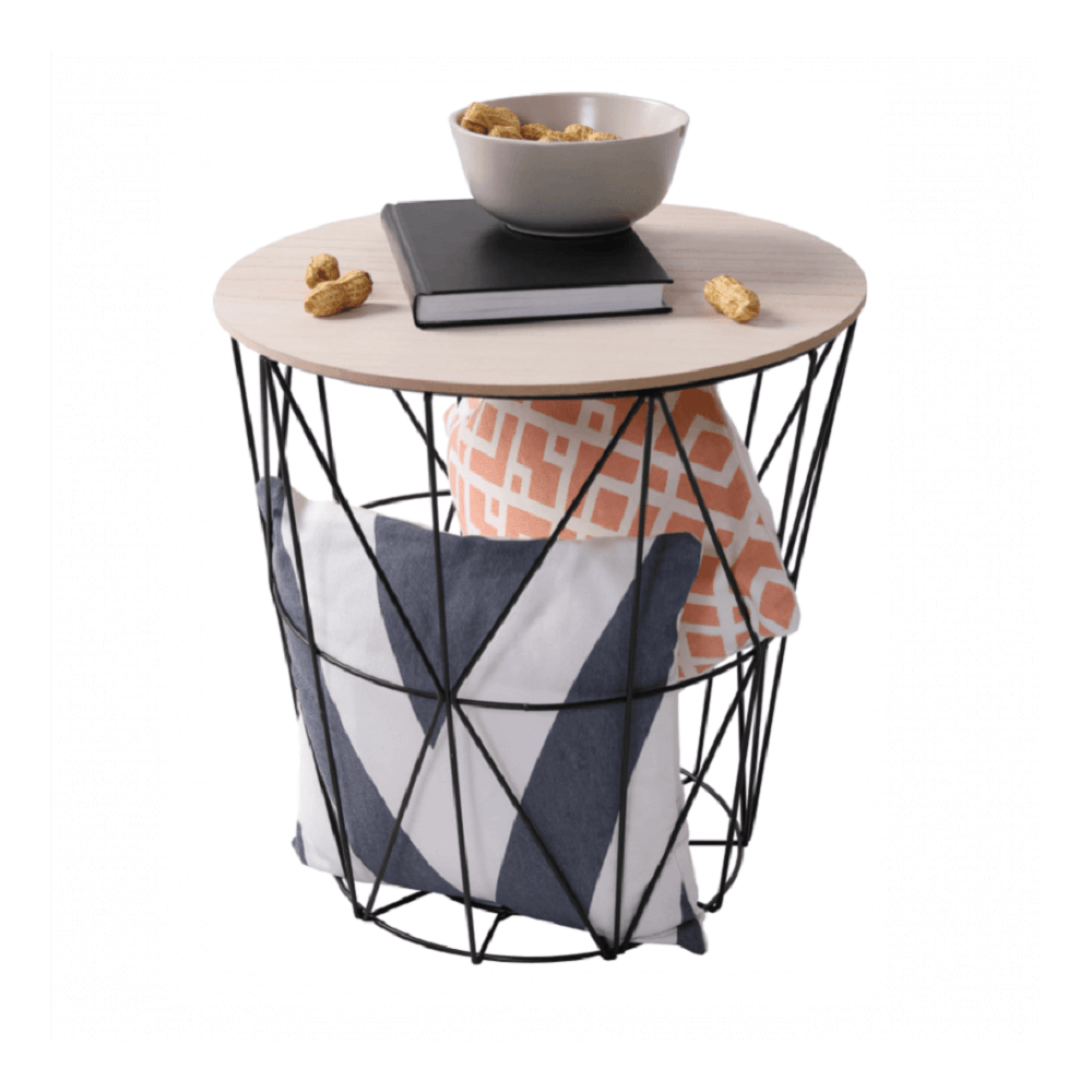 Příruční stolek, přírodní/černá, NANCER TYP 1 | Nábytek a dekorace > Předsíň > Odkládací stolky a konzole