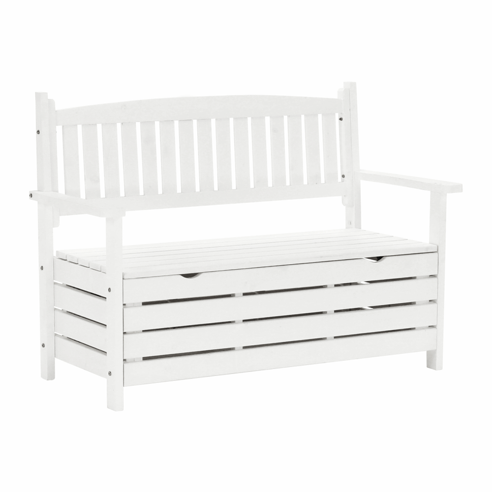 Zahradní lavička, bílá, 123,5 cm, DILKA | Nábytek a dekorace > Zahrada > Zahradní lavice