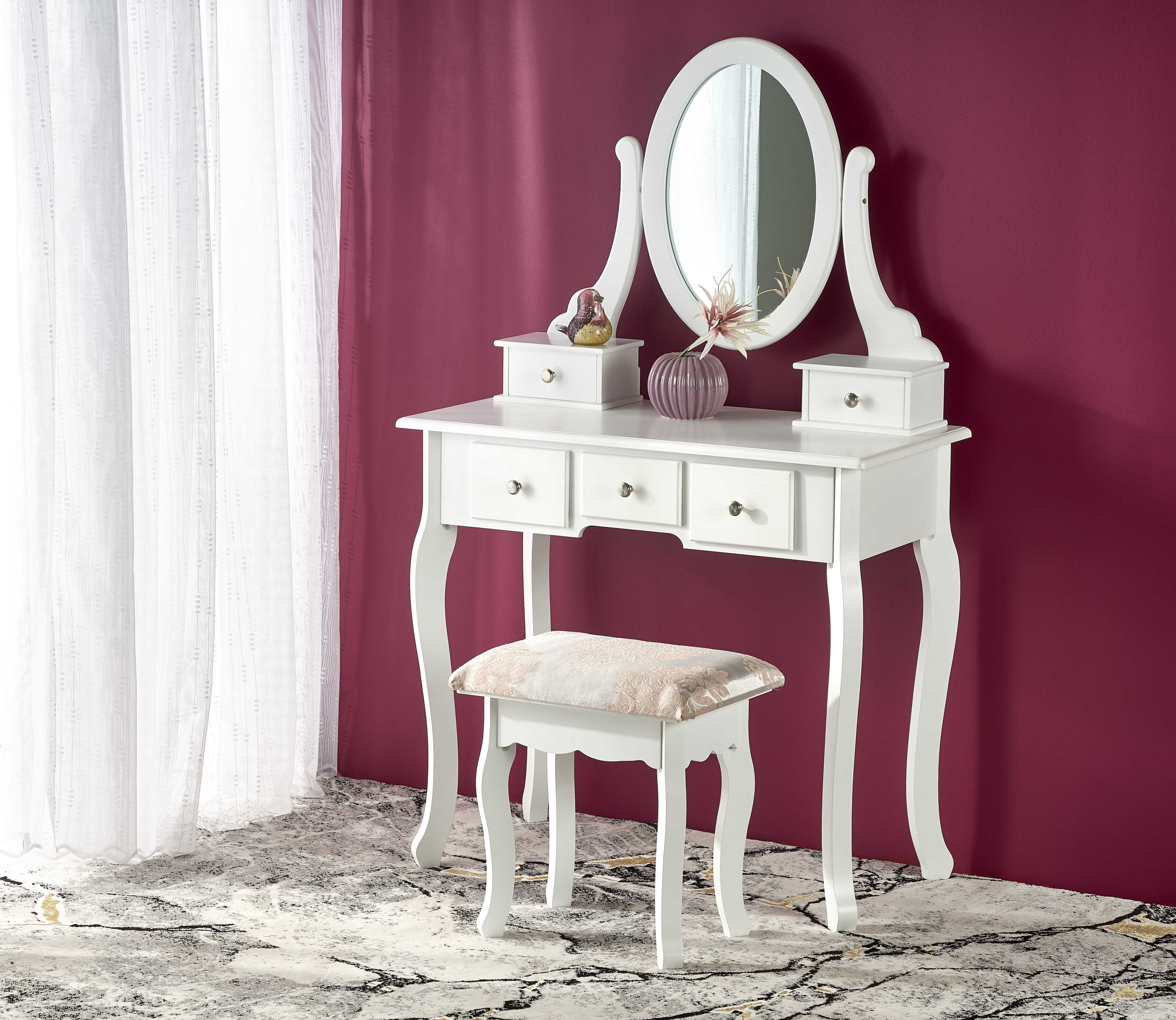 Toaletní stolek SARA bílá | Nábytek a dekorace > Ložnice > Toaletní stolky