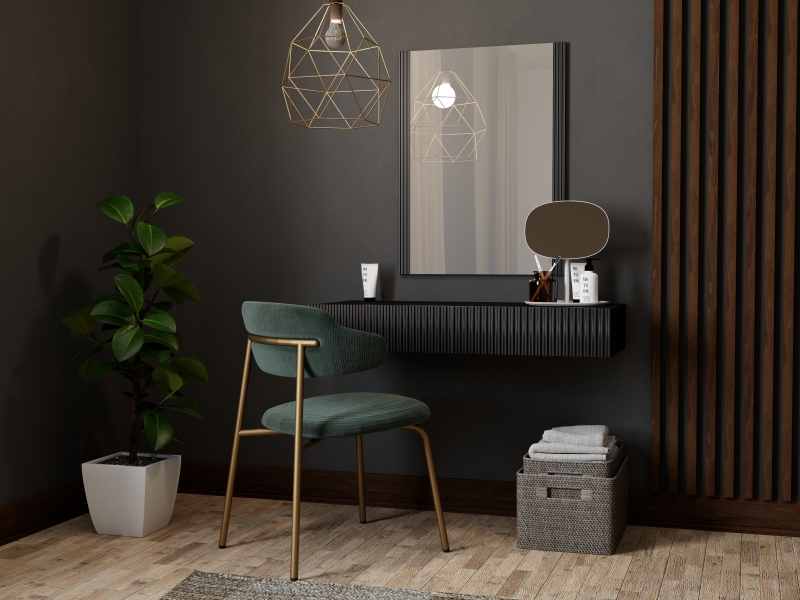 Toaletní stolek PAFOS černá mat/černá mat | Nábytek a dekorace > Ložnice > Toaletní stolky
