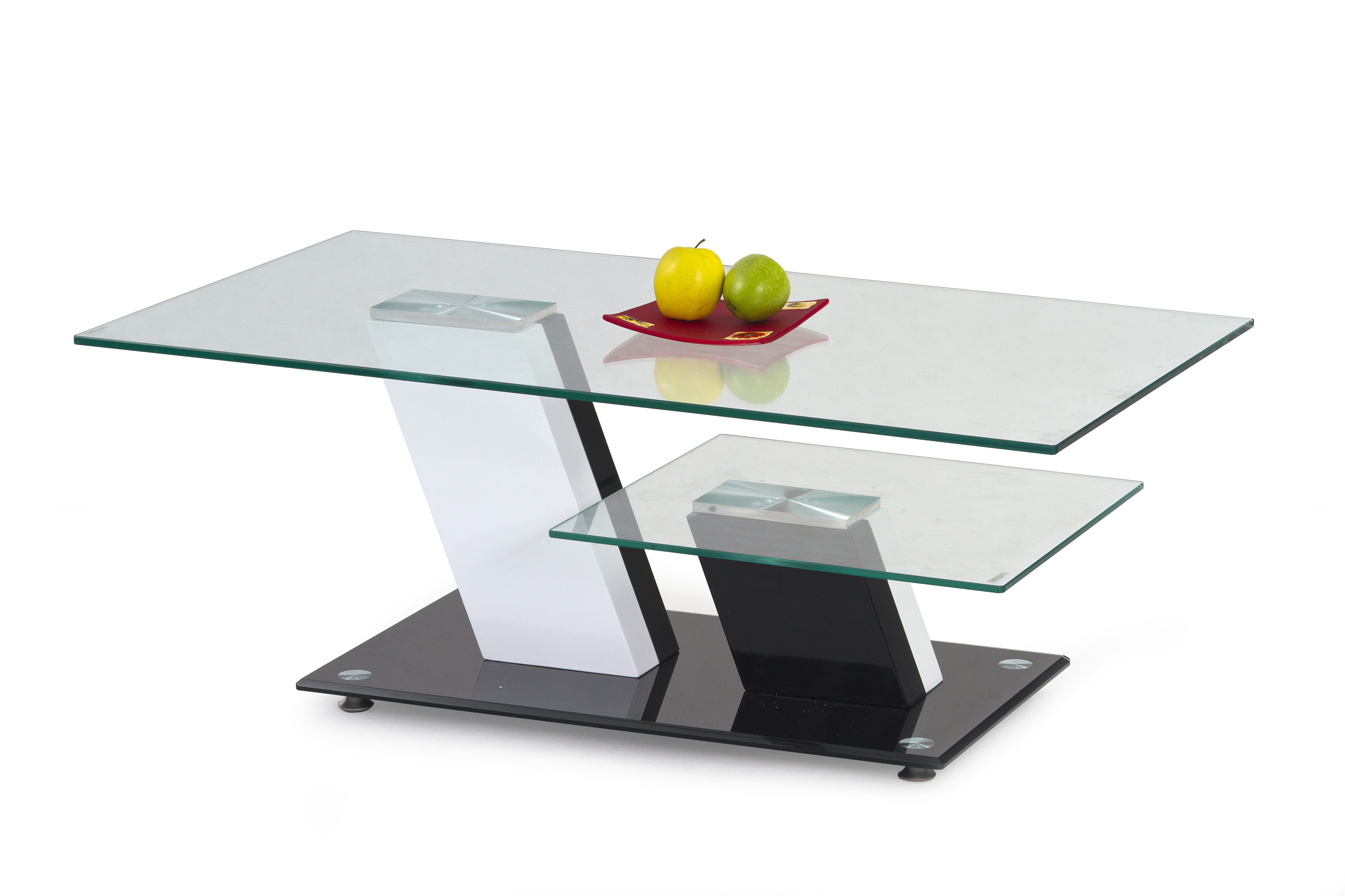 Konferenční stolek SAVANA bílá a černá | Nábytek a dekorace > Obývací pokoj > Konferenční stolky