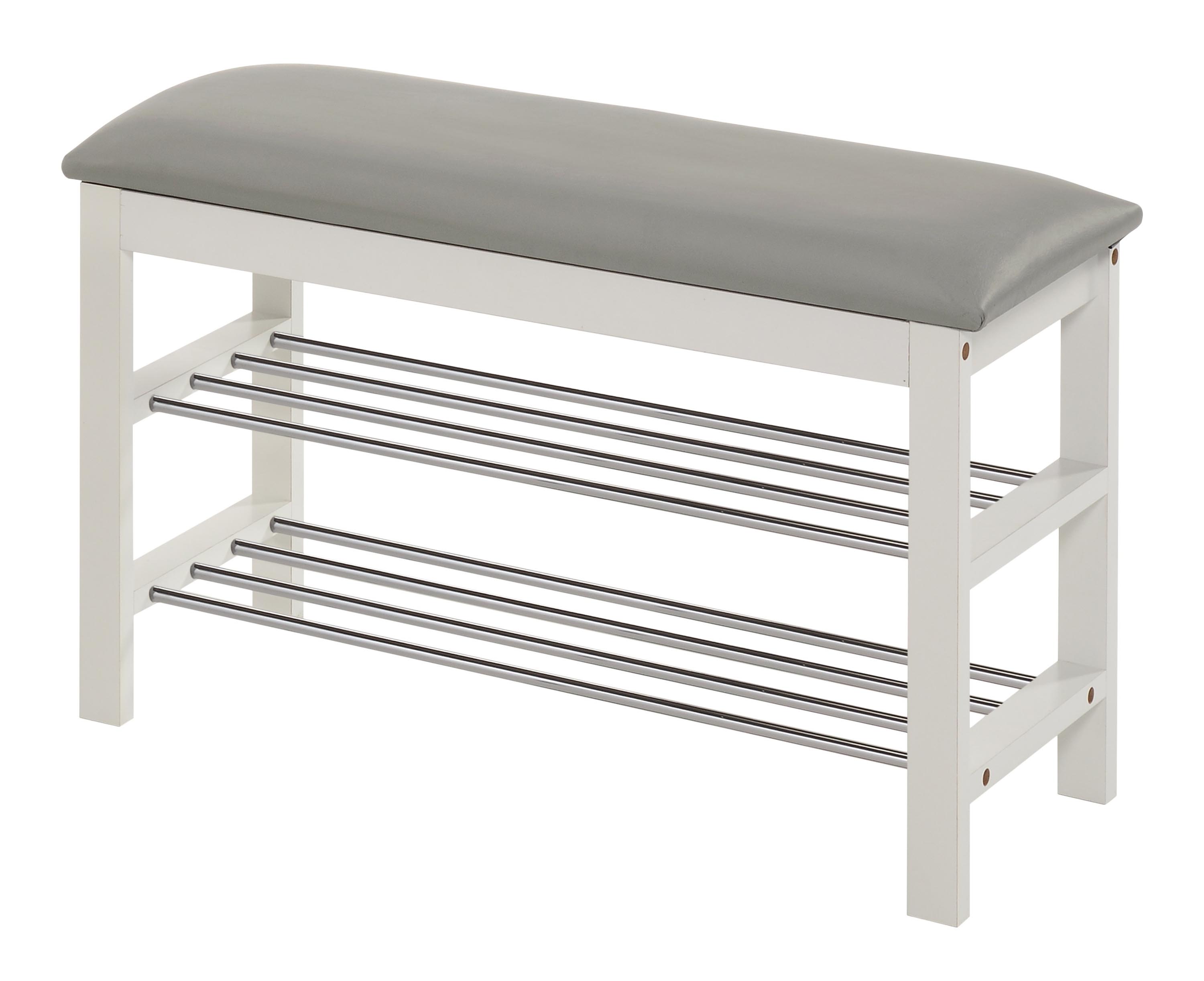 ST11 lavice/botník bílá/šedá | Nábytek a dekorace > Předsíň > Botníky