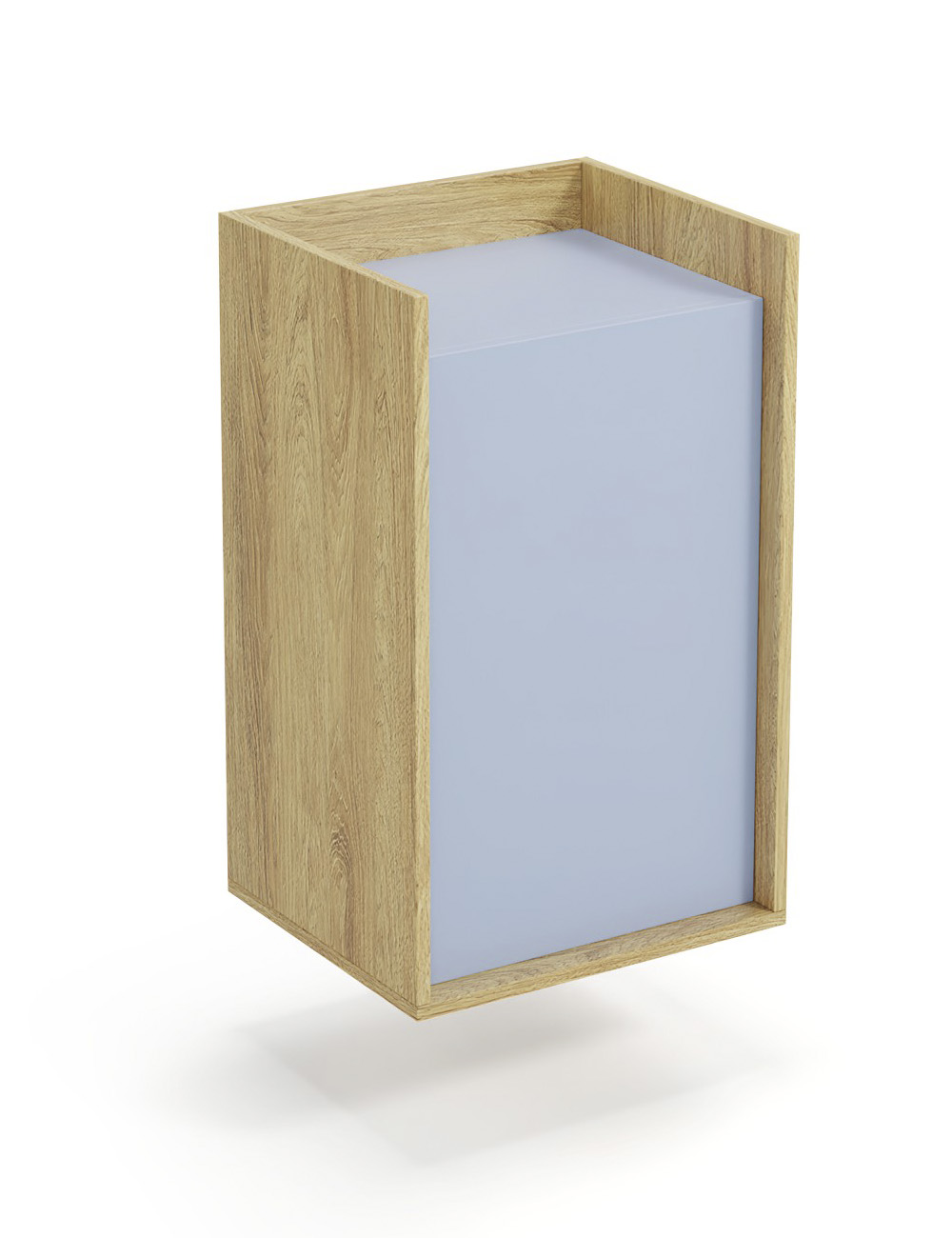 Skříňka MOBIUS 1D CUPBOARD korpus - přírodní ořech, čela - horizontální modrá | Nábytek a dekorace > Obývací pokoj > Skříňky a vitríny
