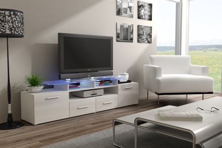 Čelo pro TV stolek EVORA bílá lesk | Nábytek a dekorace > Obývací pokoj > TV stolky