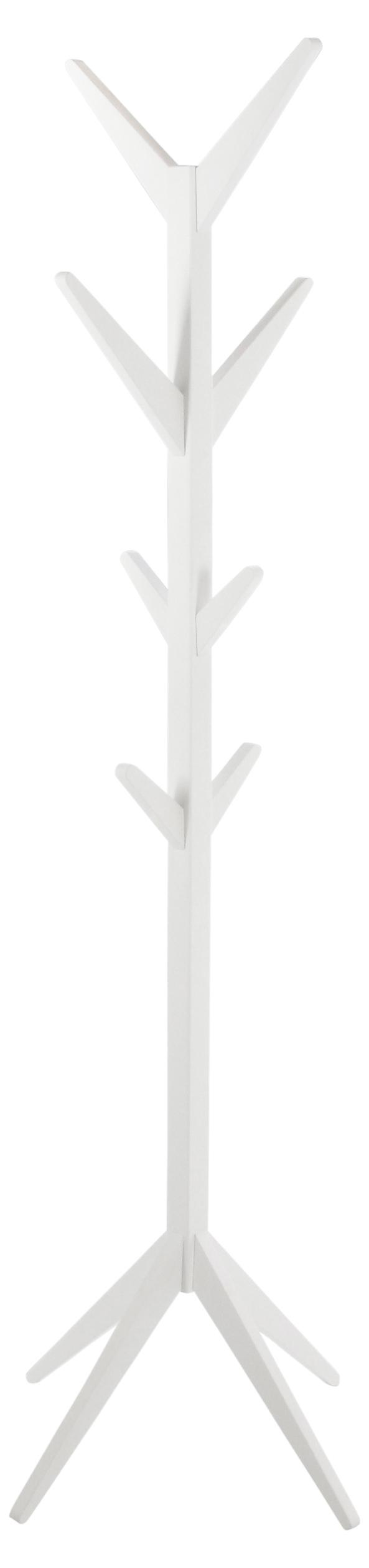 Věšák Ascot, rám MDF bílý, podstavec MDF bílý, 42x42x178 cm