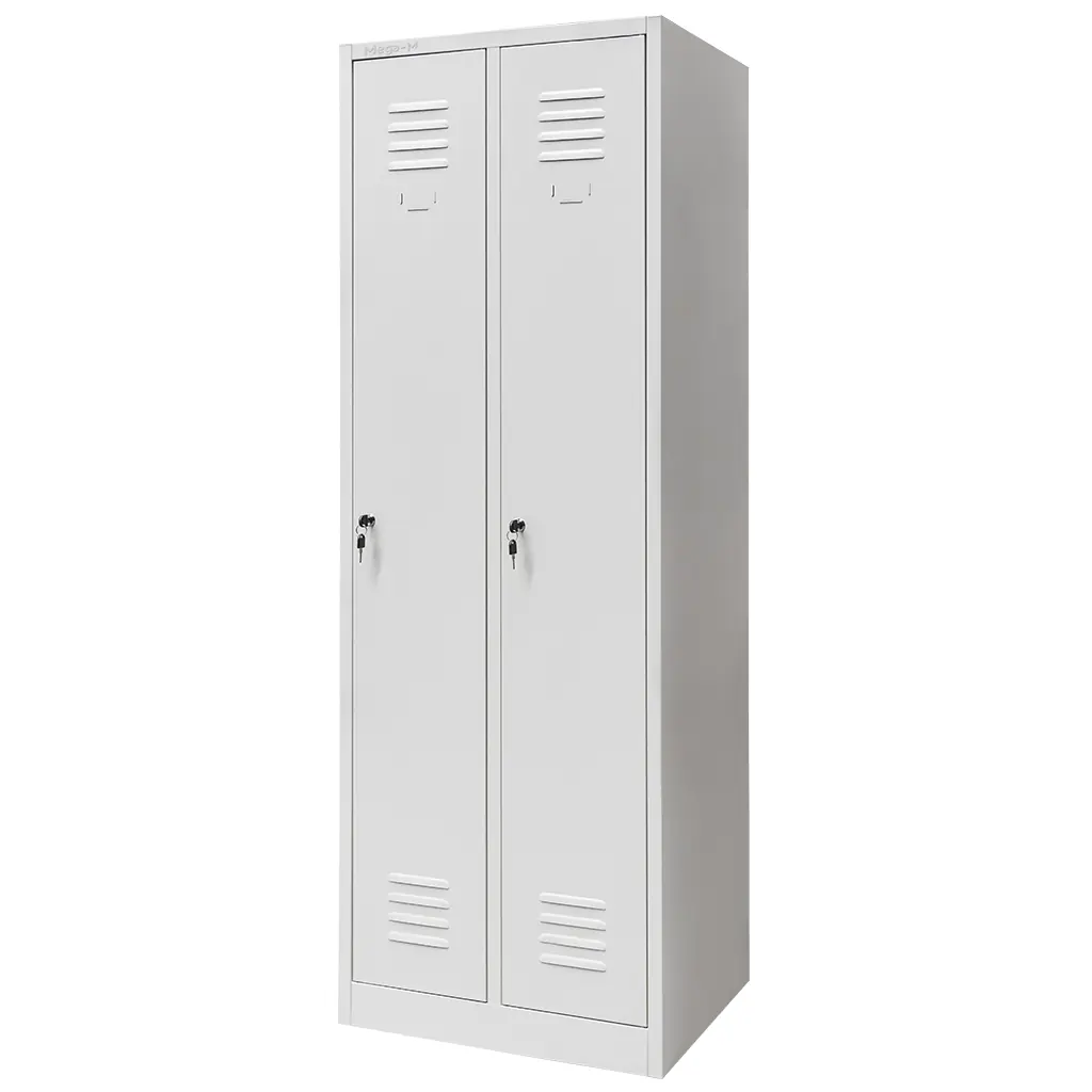 Kovová šatní skříňka J-60, 2 oddíly, 60x50x180 cm, šedá