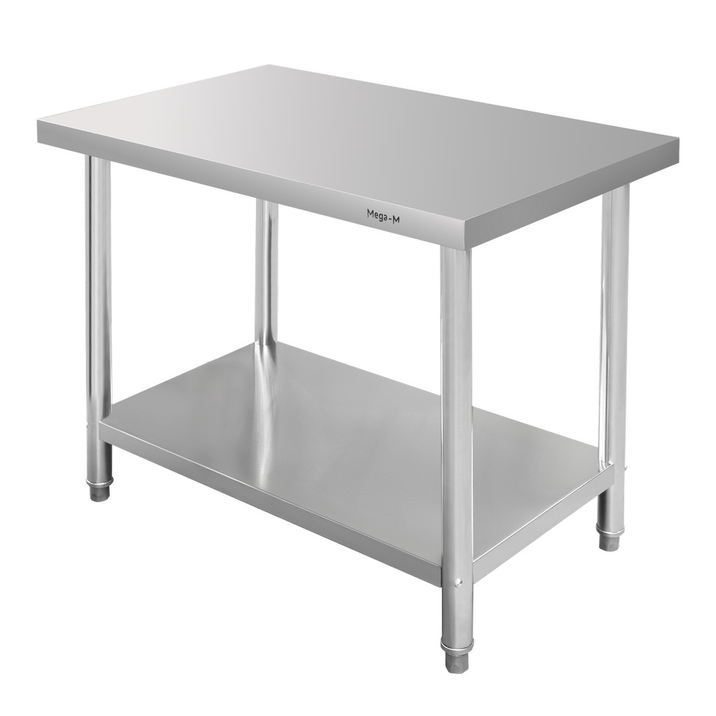 Nerezový středový stůl s policí STANDARD 100x70x85 cm