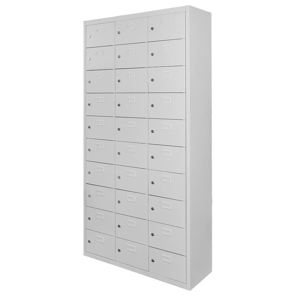 Zdravotní a bezpečnostní snídaňová skříňka J-87/30 30 skříňka šedá S-87 cm G-30 cm H-180 cm šroubovaná