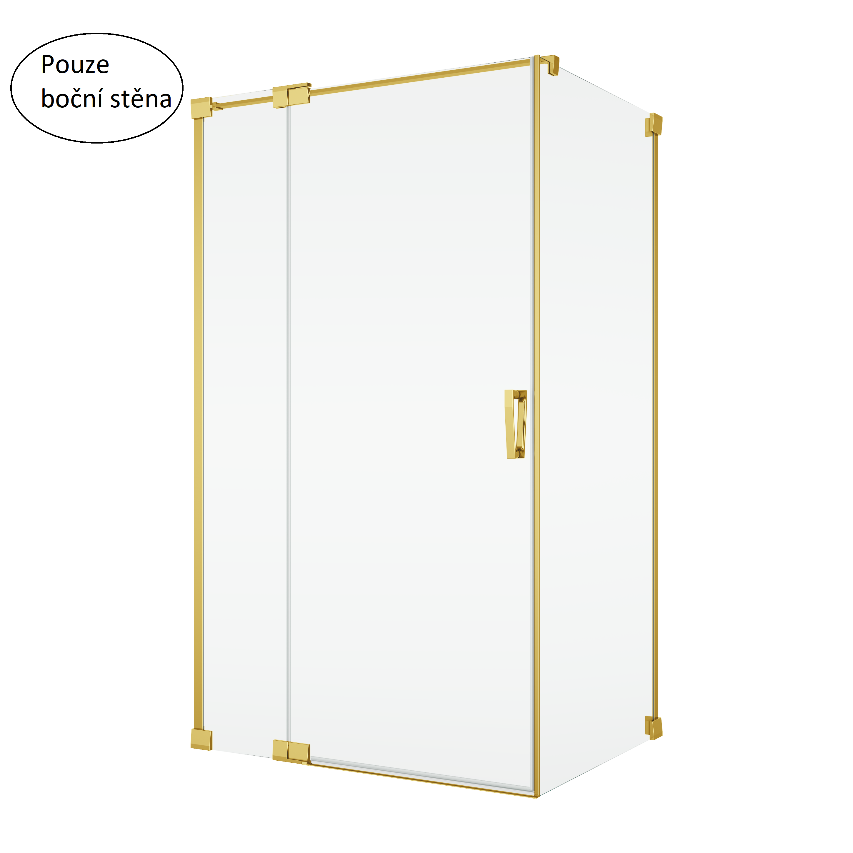 Levně Pevná boční stěna CADURA, 1000×2000 mm, GOLD