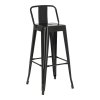 Barová židle Paris Back Short 75cm černá inspirovaná Tolix