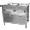Basen zlew gastronomiczny spawany dwukomorowy z szafka Mega M 100x70x85 cm stal nierdzewna MTP004749 4