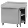 Stol gastronomiczny narozny roboczy z szafka i rantem Mega M 100x70x85 cm stal nierdzewna MTP001689 2