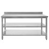 Stol gastronomiczny roboczy z 2 polkami i rantem Mega M 180x70x85 cm stal nierdzewna 2