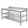 Stol gastronomiczny roboczy z 2 polkami i rantem Mega M 180x70x85 cm stal nierdzewna