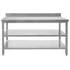 Stol gastronomiczny roboczy z 2 polkami i rantem Mega M 150x60x85 cm stal nierdzewna 2
