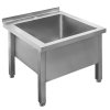 Basen zlew gastronomiczny spawany jednokomorowy niski Mega M 60x60x50 cm stal nierdzewna mtp001987 2