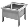 Basen zlew gastronomiczny spawany jednokomorowy niski Mega M 60x60x50 cm stal nierdzewna mtp001987 5