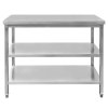 stol gastronomiczny centralny 100x60x85cm 2 polki stal nierdzewna 3