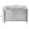 Zlew gastronomiczny dwukomorowy z szafka Mega M 120x60x85 cm stal nierdzewna 8