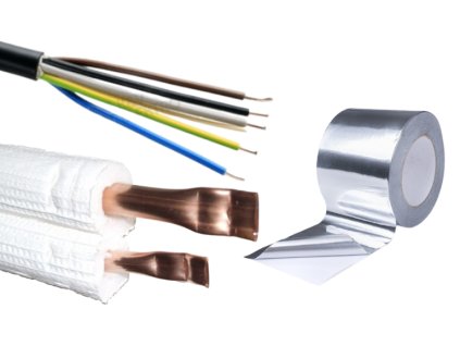 Set duálneho izolovaného Cu potrubia 1/4 + 1/2 + kábla + pásky (pre rad KAISAI 5,3kW)