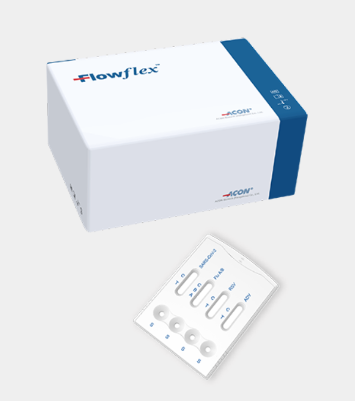 Flowflex 20ks - Sars CoV2 - Chrípka A/B - RSV - Adenovírus Antigén Combo Rapid Test - Acon Biotech Množstvo I: 1ks. EXP.7.2026