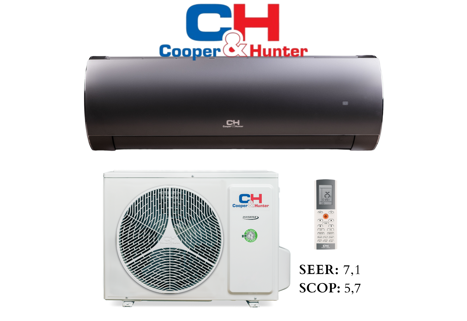 Set nástennej klimatizácie DAYTONA CARBON BLACK 5,2 kW CH-S18FTXD2-BL