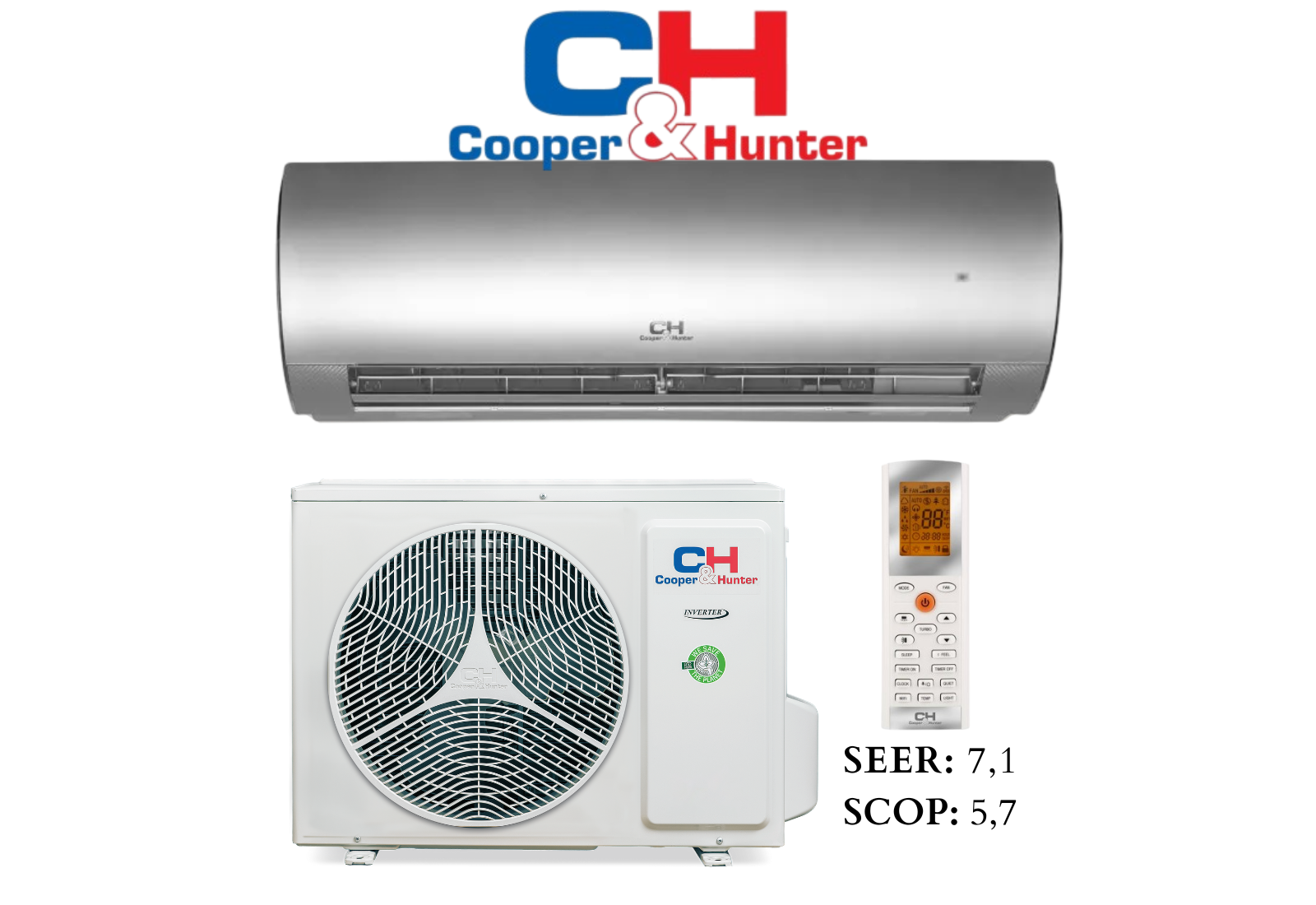 Set nástennej klimatizácie DAYTONA SILVER 5,2 kW CH-S18FTXD2-SC