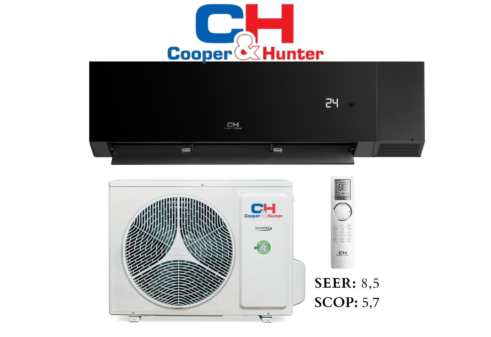 Set nástennej klimatizácie NATURE BLACK 2,7 kW CH-S09FTXAN-BL