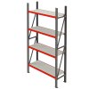 389452 1 regal magazynowy 4 polkowy metalowy modulowy do garazy piwnic magazynow warsztatow latwa przebudowa szybki montaz towarow do 300kg na poziom mega m 200x167x60 3