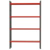 389464 regal magazynowy 4 polkowy metalowy z ramami i trawersami metalowy do magazynow warsztatow piwnic garazy latwy w przebudowie i montazu mega m 240x217x40 4