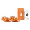 Danesi La Forma Cadeaupakket - Dark's Cassette Kava 250 g + 6 espressokopjes en 6 schoteltjes - oranje