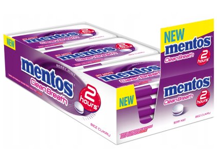 Mentos CleanBreath Berrymint кутия 12 x 21 г