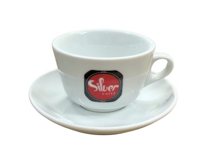 Silver Caffe Cappuccino cup with saucer 150ml