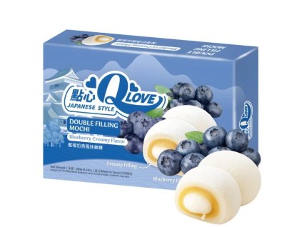 Qlove Japanese Cookies Creamy Blueberry Double Filling Mochi 180g