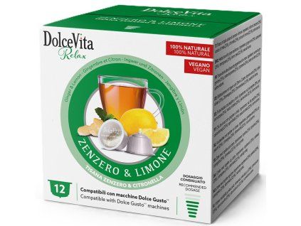 Dolce Vita herbal tea ginger with lemon for Dolce Gusto 12 capsules