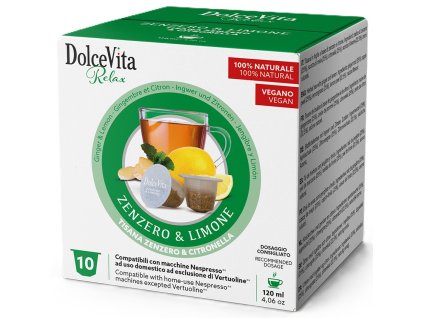 Capsules Italfoods Dolce Vita Lemon tea with ginger for Nespresso 10 pieces