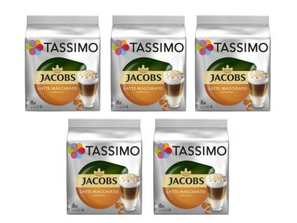tassimo latte macchiato caramel 16 capsules 8 drinks carton 5 packs
