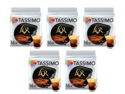 tassimo lor lungo colombia 16 drink carton 5 packs