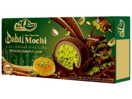 Qlove Japanese Cookies Dubai Chocolate & Pistachio Kunafa Deluxe Mochi 45g