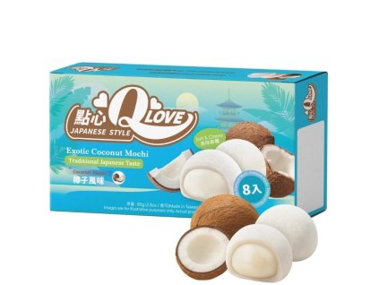 Qlove Japanese Cookies Exotic Coconut Premium Filling Mini Mochi 80g