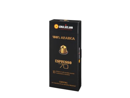 capsules Guglielmo Lespreso70 gold compatible with Nespresso 10 pieces