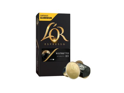 l or espresso ristretto intensity 11 10 aluminum capsules compatible with Nespresso coffee machines