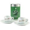 Danesi Duo Plus Set Green Ruanda Ground - Dark Cassette Ground Coffee 250 g + 2 cups and 2 saucers - white